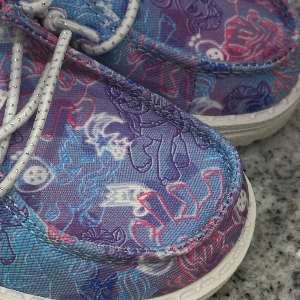 Hey Dude Kids C7 Wendy Loafer Blue Lavender My Little Pony Glitter Magic Limited